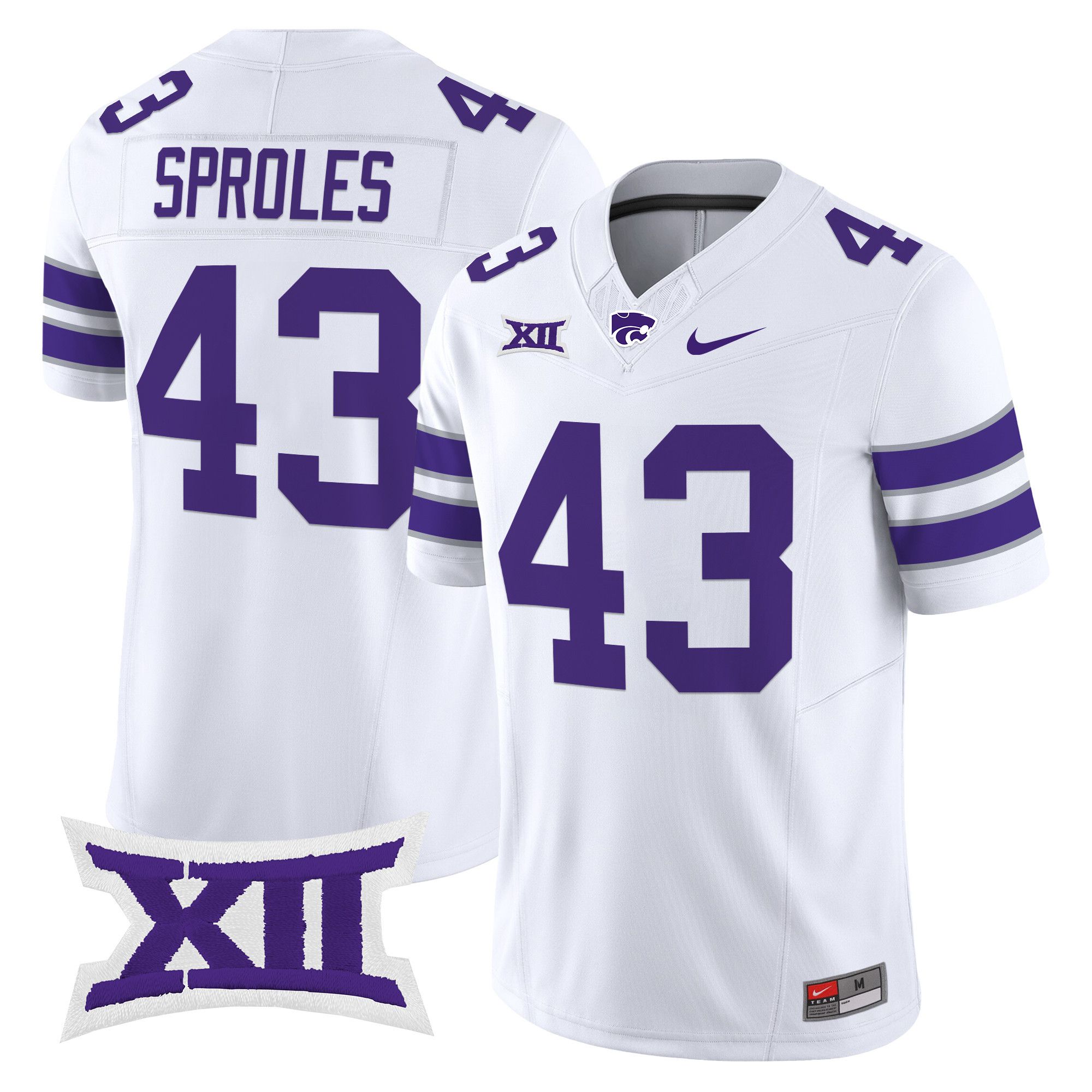 Men Kansas State Wildcats #43 Sproles White Nike 2024 Vapor Limited NCAA Jersey